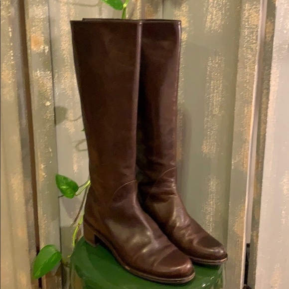 Stuart Weitzman Tall Brown zipper back boots - Picture 1 of 15